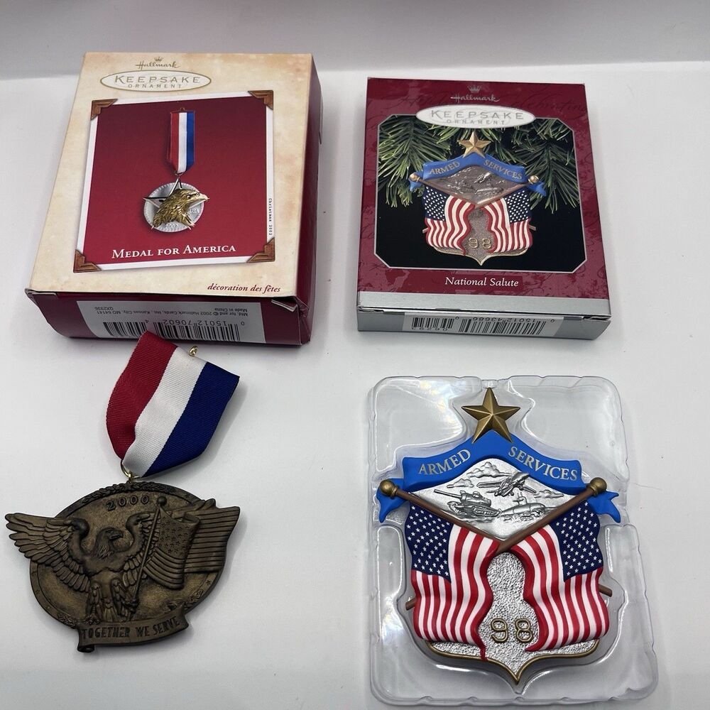 1998 Hallmark National Salute Keepsake Ornament & Metal Of America (29)
